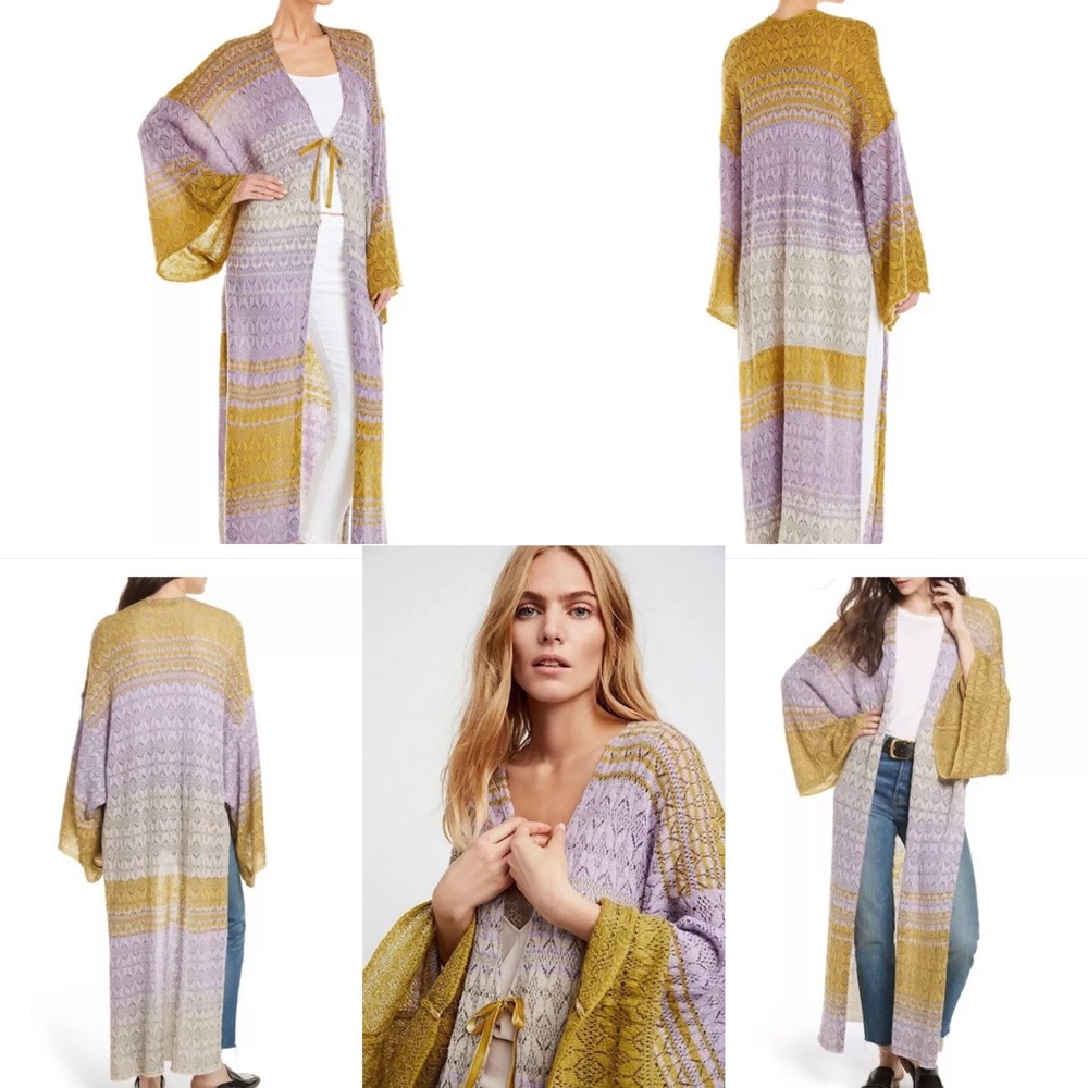 NWOT Free People Midnight Reflection Kimono Duster